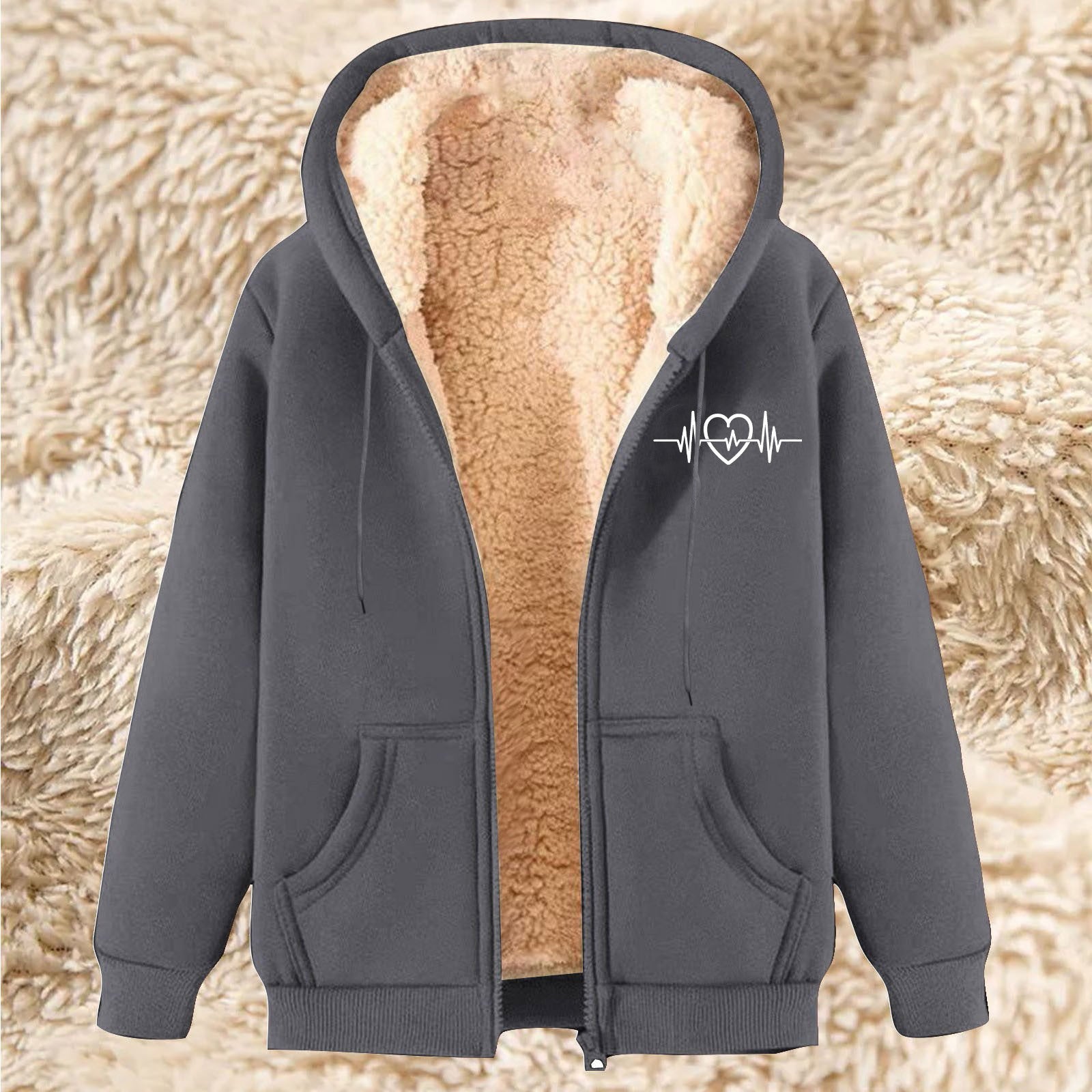 Men's Thick and Warm Lamb Fleece Hoodie - Winter Fleece Lining