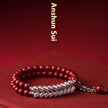 Cinnabar Bracelet | Purple Gold Sand Wheat Section Bracelet