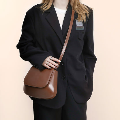 Vegan Leather Small Saddle Bag
