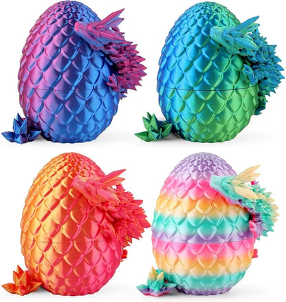 8" 3D Printed Dragon Eggs - 4 Pack Mystery Crystal Dragon Eggs