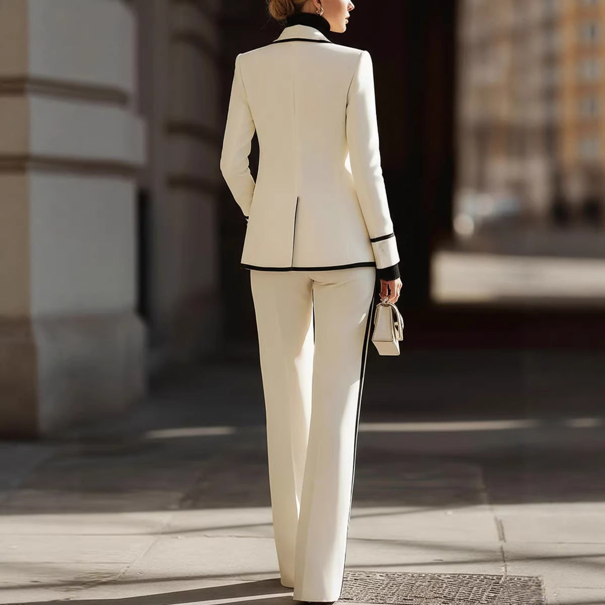 Double Breasted Suit Jacket and Pants Set - Casual Suit Set