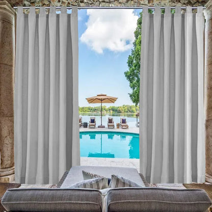 Luxury Outdoor Woolen Curtains With Straps - Blackout Design