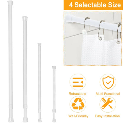 Tension Curtain Rod Spring Load - Adjustable Heavy-Duty Steel Pole