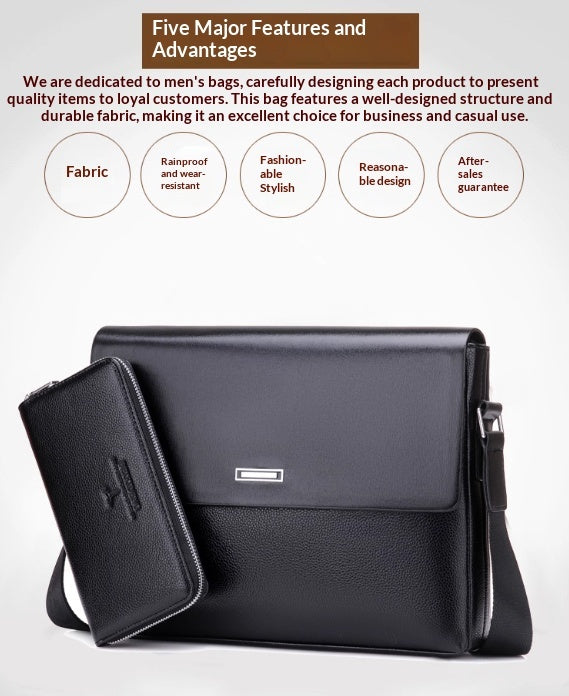 Large-capacity Leather Bag - Trendy Men's Business & Casual Satchel