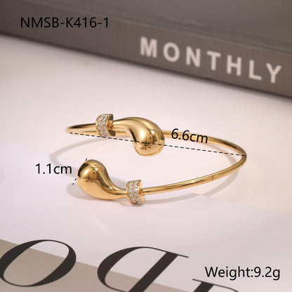 Stainless Steel Open Bracelet | European Fashion Design Bangle