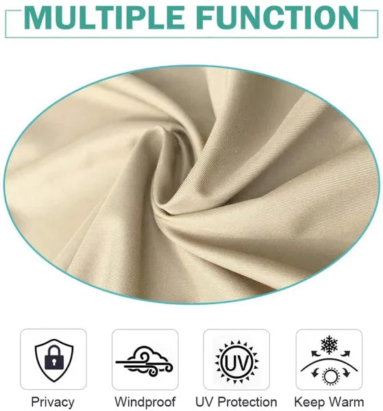 Luxurious Woolen Outdoor Curtain With Hanging Straps