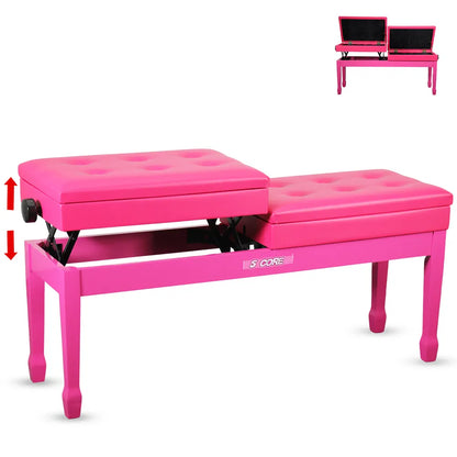 5 Core Duet Piano Bench - 3.5 Inch Padded Height Adjustable Stool