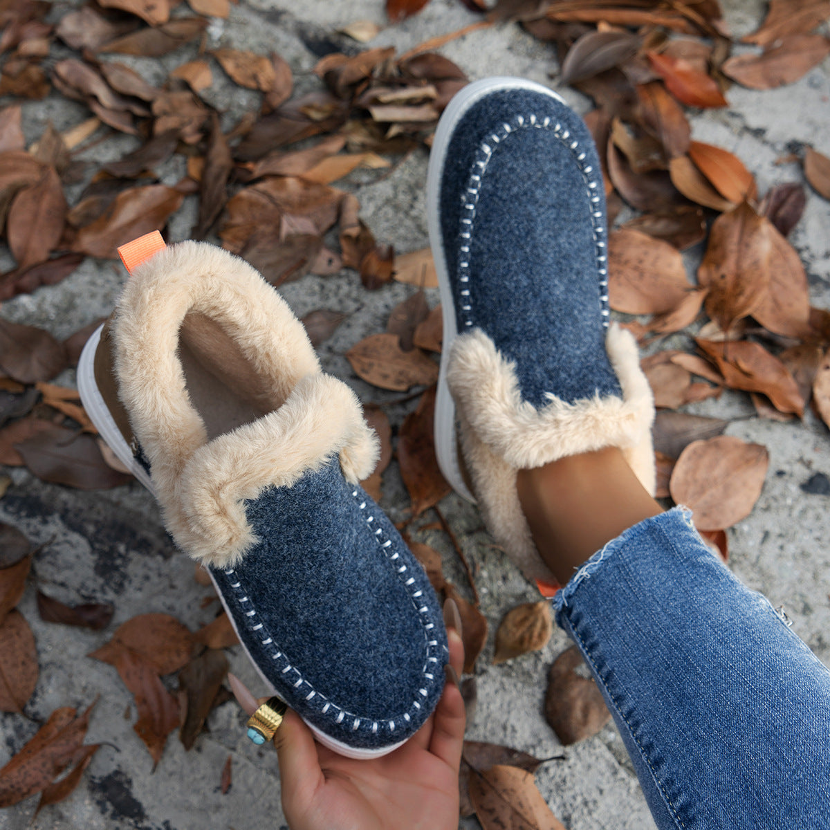 Plush Fleece Lined Boots - Warm Winter Thick Flat Shoes