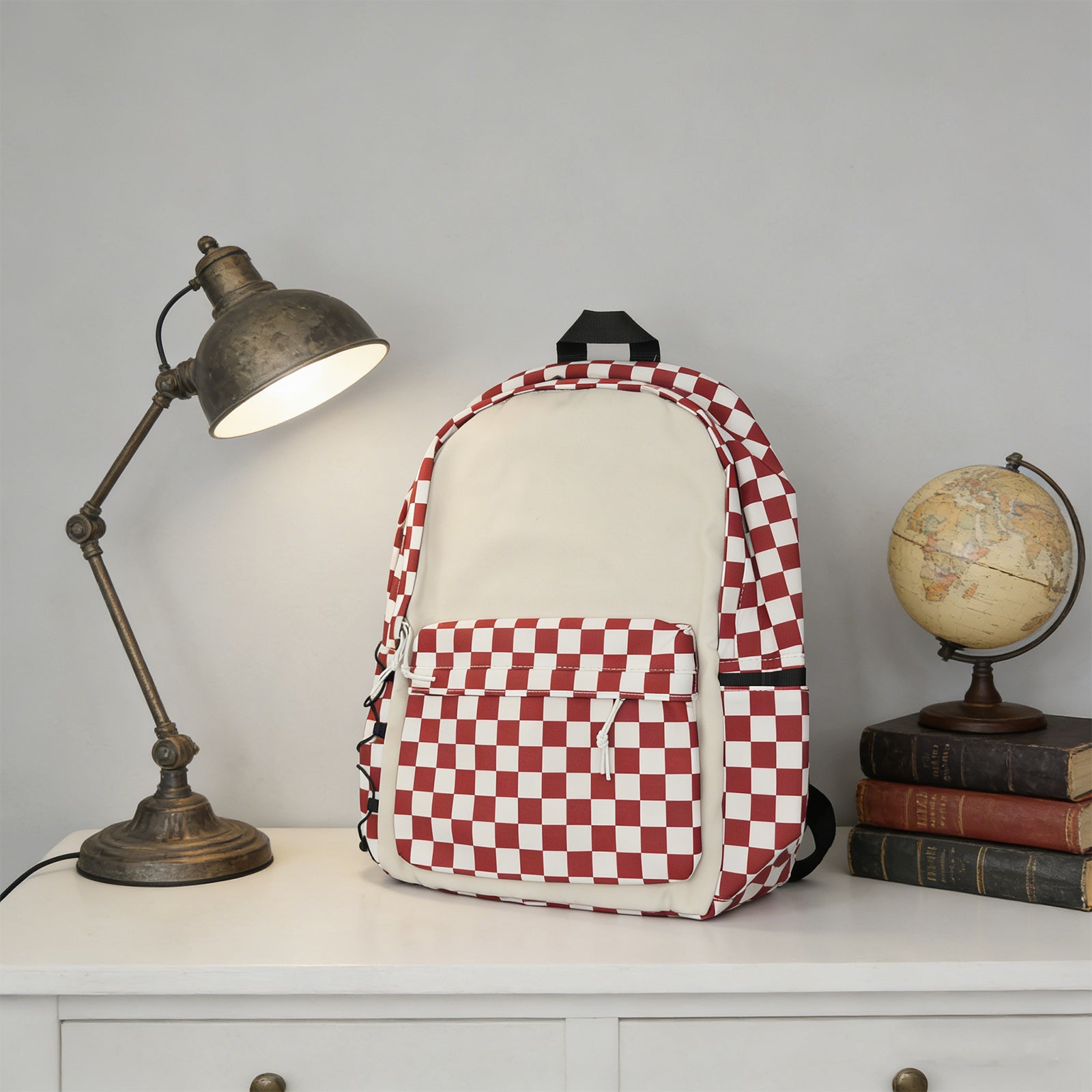 Plaid Red Backpack - Crimson Check