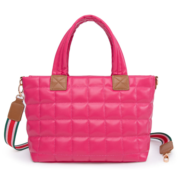 Quilted Puffer Tote Bag - Lightweight Padded Crossbody