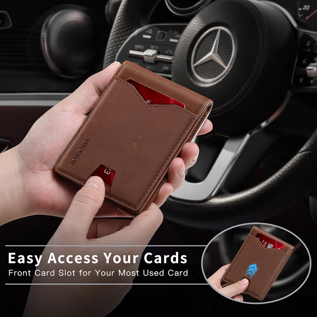 Slim RFID Leather Wallet | Men's Minimalist Bifold