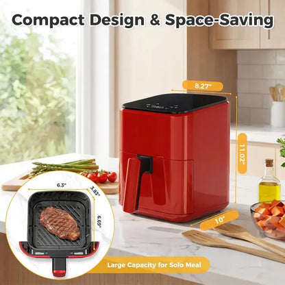 3.17 QT Digital Air Fryer - Small Air Fryer with PP Touch Panel