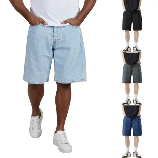 Loose-fitting Five-quarter-length Denim Shorts - Teen Fashion