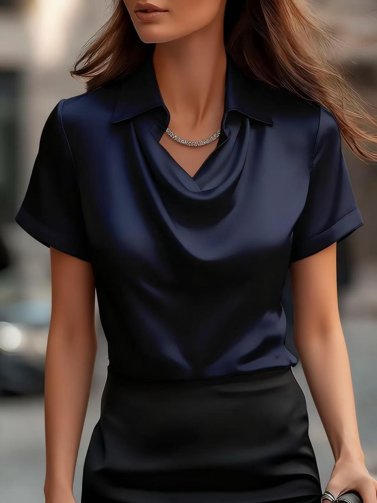 Boat-neckline Shirt for Women - Elegant Minimalist Style