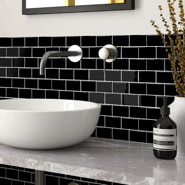 Self-Adhesive Splashproof Wall Tiles - 12x12 Inch Subway Tile 10pcs