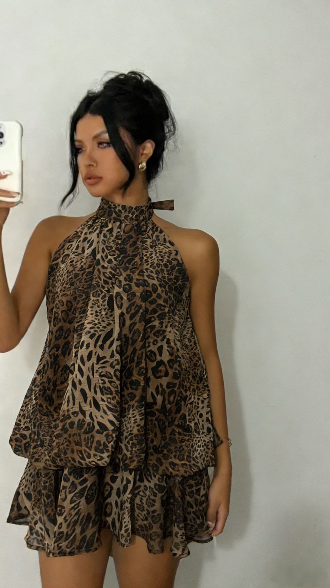 Chiffon Halter Tea Length Dress - Sassy Summer Skirt Style