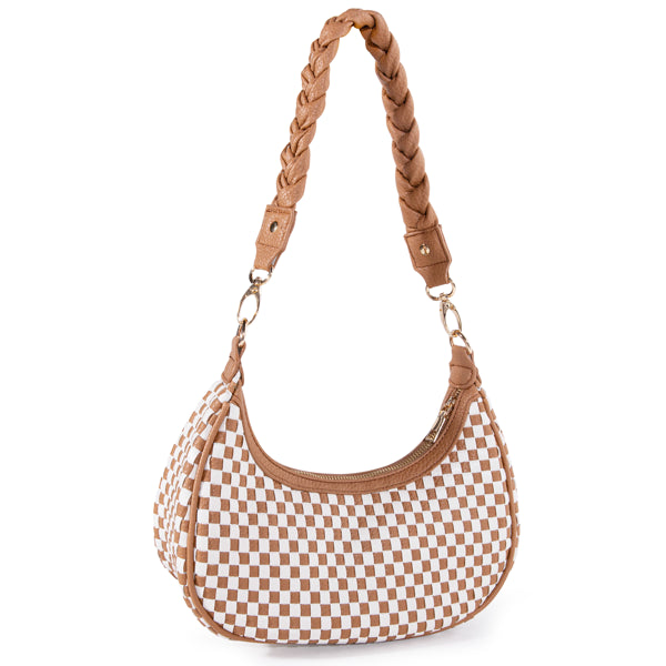 Women Woven Hobo Handbag For Women Fashion Vegan Leather Tote Bag For Women
