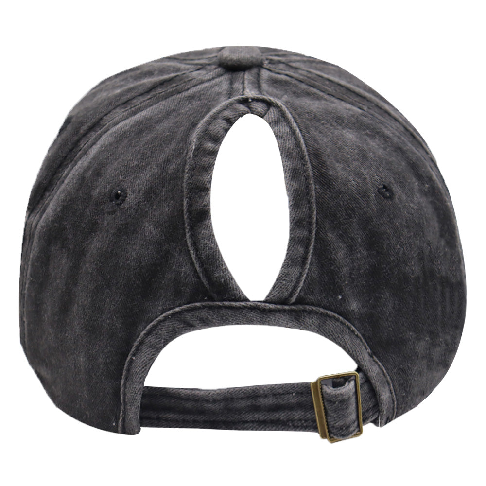 Boy Mom Ponytail Hat - Adjustable Embroidered Cotton Cap
