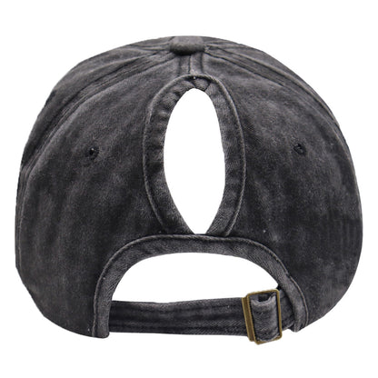 Boy Mom Ponytail Hat - Adjustable Embroidered Cotton Cap