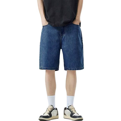 Loose-fitting Five-quarter-length Denim Shorts - Teen Fashion