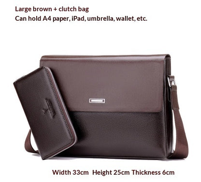Large-capacity Leather Bag - Trendy Men's Business & Casual Satchel