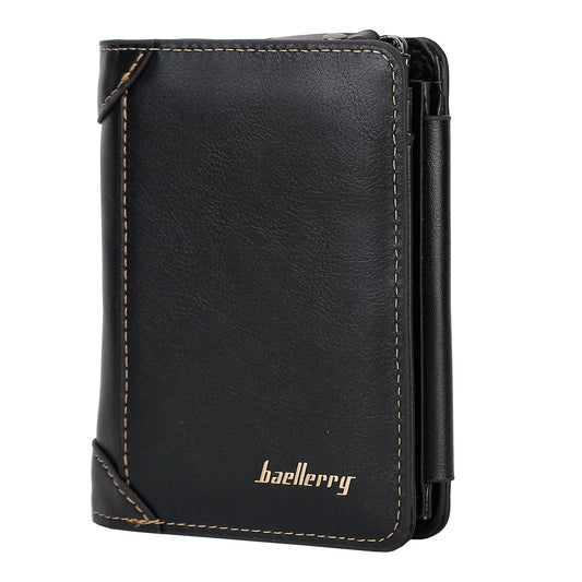 Trifold Leather Wallet | Men's Large Capacity RFID Purse