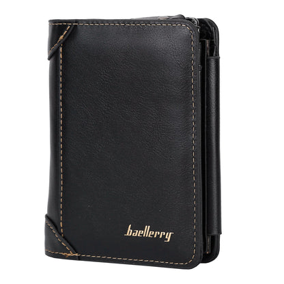 Trifold Leather Wallet | Men's Large Capacity RFID Purse