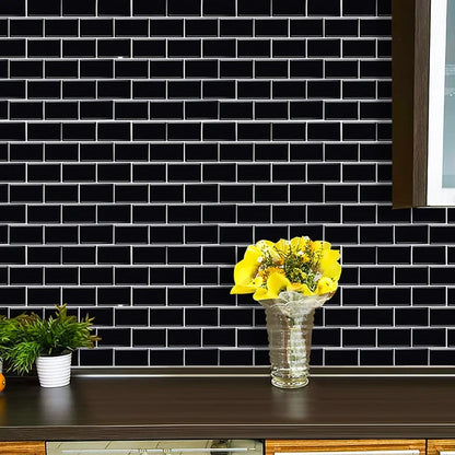 Self-Adhesive Splashproof Wall Tiles - 12x12 Inch Subway Tile 10pcs