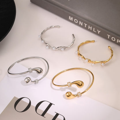 Stainless Steel Open Bracelet | European Fashion Design Bangle