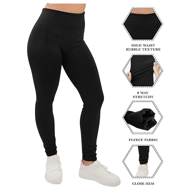 High Waisted Fleece Lined Leggings - Warm Winter Yoga Tights