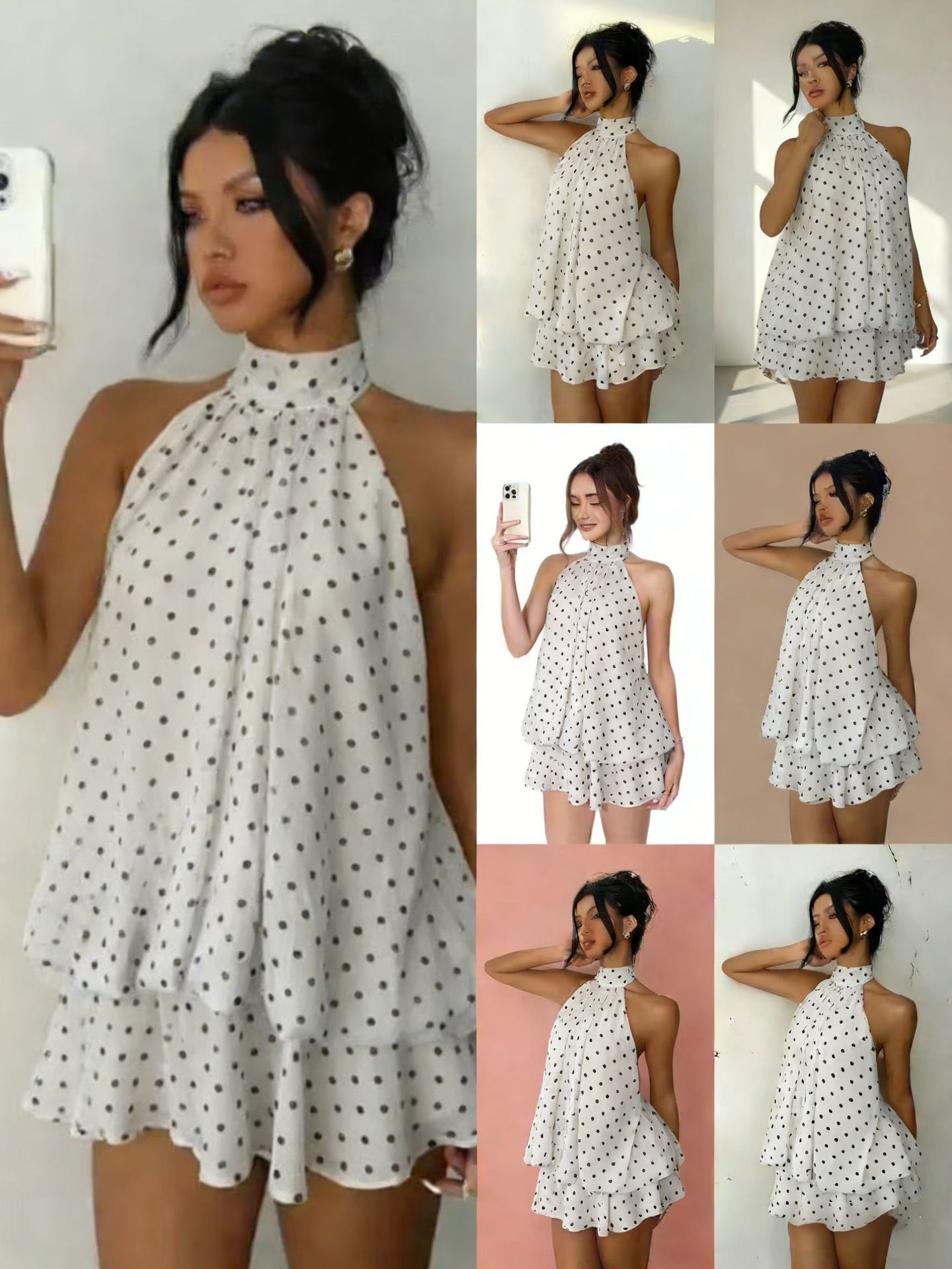 Chiffon Halter Tea Length Dress - Sassy Summer Skirt Style