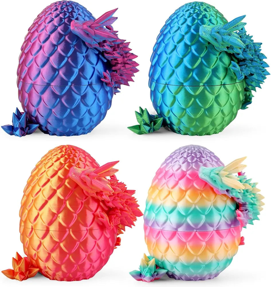 8" 3D Printed Dragon Eggs - 4 Pack Mystery Crystal Dragon Eggs