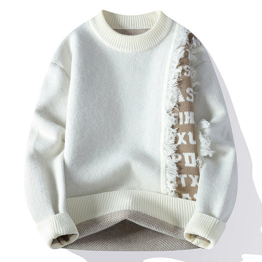 Men's Long Sleeve Knitted Pullover - Fashionable Casual Style