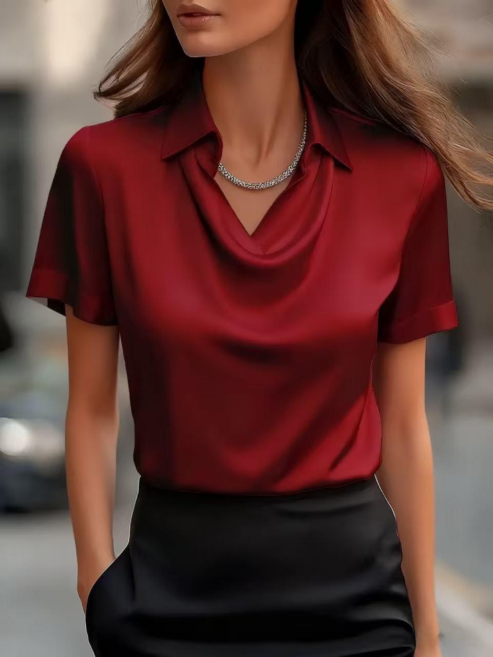 Boat-neckline Shirt for Women - Elegant Minimalist Style