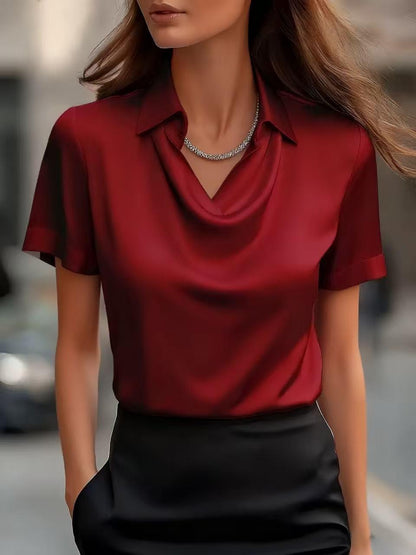 Boat-neckline Shirt for Women - Elegant Minimalist Style