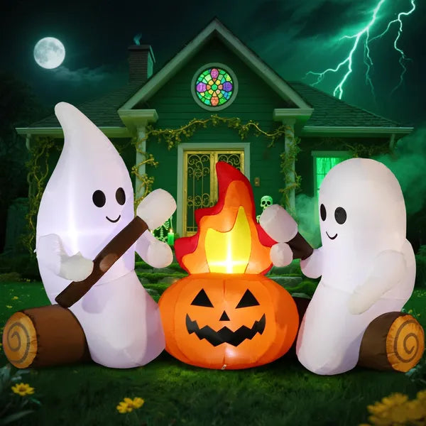 12FT Halloween Inflatables Decoration Giant Ghost - 3-Color LED