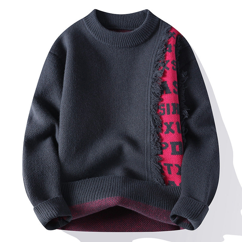 Men's Long Sleeve Knitted Pullover - Fashionable Casual Style