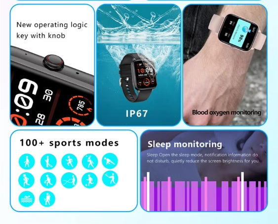 1.83 Inch Smartwatch | Heart Rate Fitness Tracker Watch