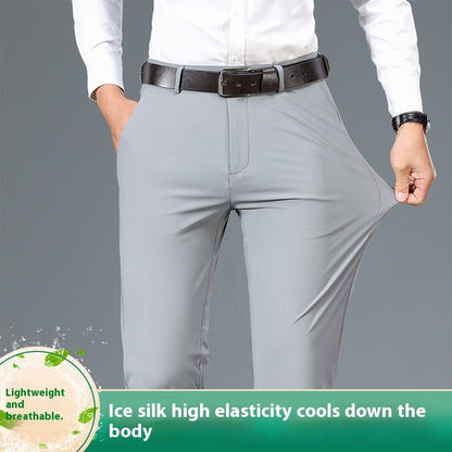 Men's Ice Silk Casual Pants - High Elastic Jinammonia Comfort