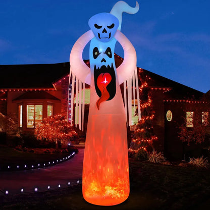 12FT Halloween Inflatables Decoration Giant Ghost - 3-Color LED