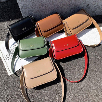 Vegan Leather Small Square Bag - Retro Fashion Women's All-Matching