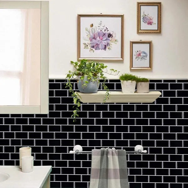Self-Adhesive Splashproof Wall Tiles - 12x12 Inch Subway Tile 10pcs