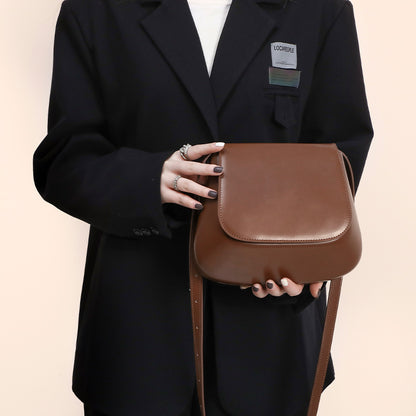 Vegan Leather Small Saddle Bag